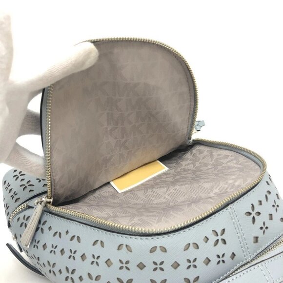 Michael Kors Flower punching Backpack Bag PVC blue/SilverHardware - Picture 10 of 13